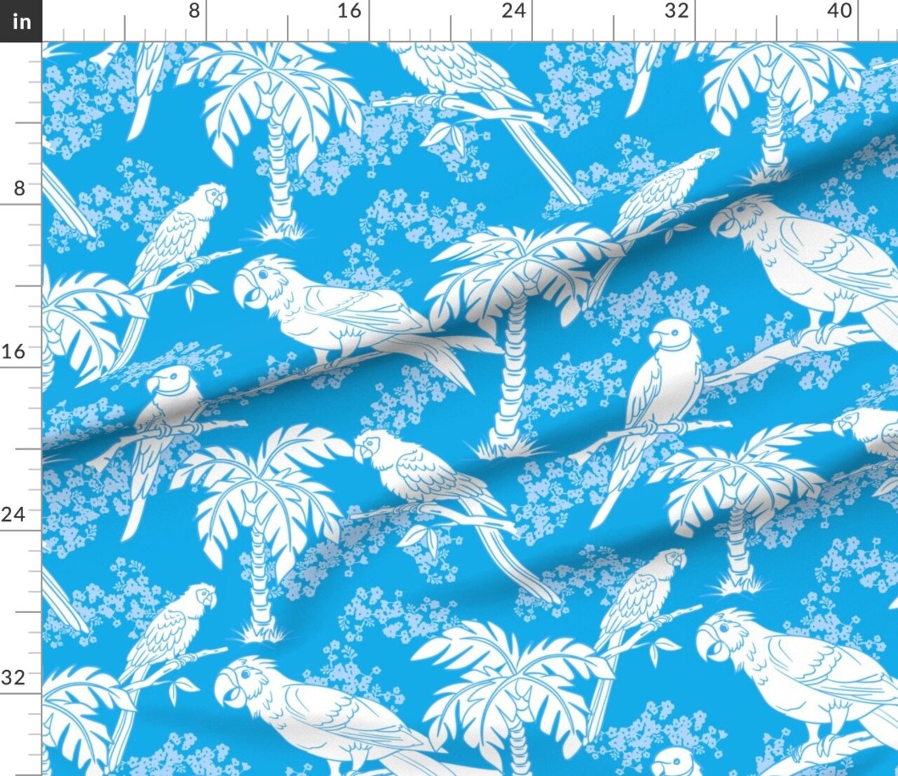 Various Fabrics by the Yard or Fat Quarter Tropical Paradise Birds Palm Trees Bright Exotic Beach Custom Printed Fabric by Spoonflower